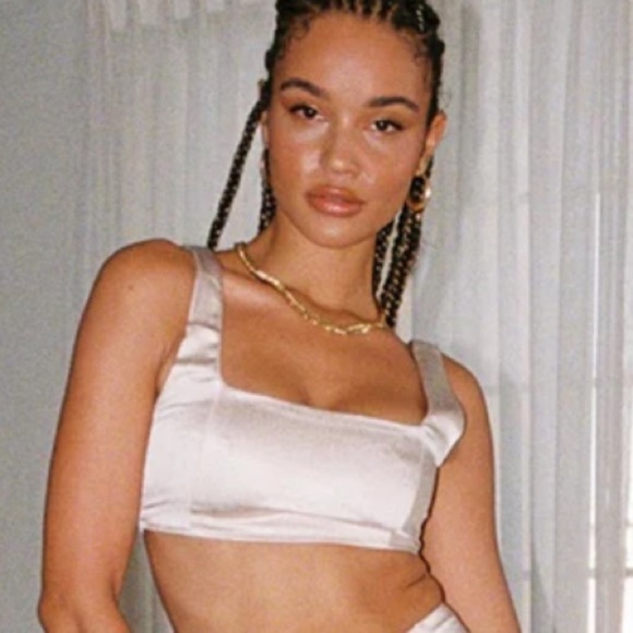 NWOT Princess Polly Huxley Champagne Square Neck Crop Top Size 12 - Picture 12 of 12